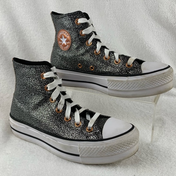 Converse Chuck Taylor All Stars Womens 6 Lift Platform High Top Metallic Glitter - Picture 1 of 11